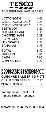 national shopping monitor till receipts